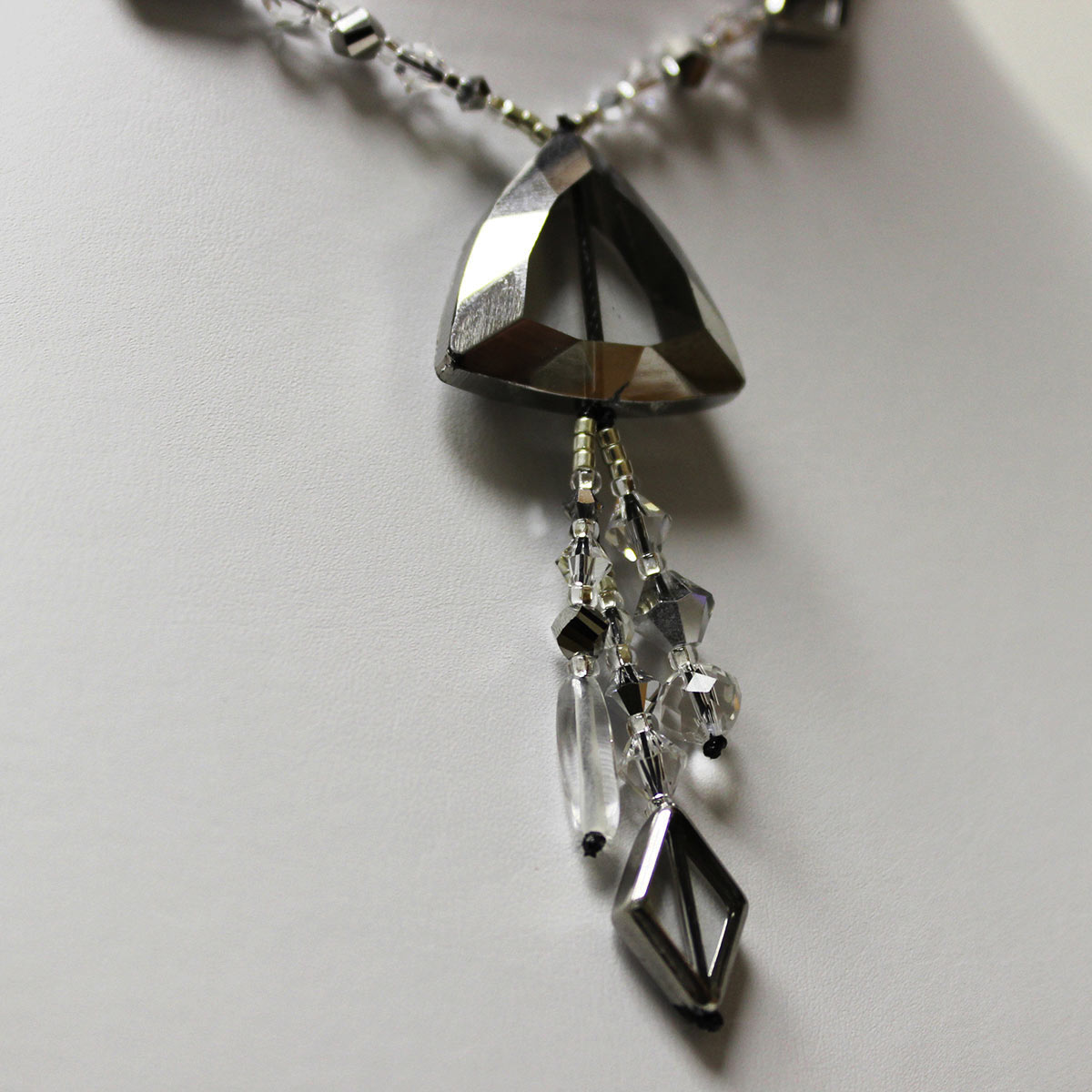 Hematite Crystal Drop Necklace #2224