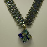 Dichroic glass, Tila Necklace, Tila Jewelry, Linda V Jewelry